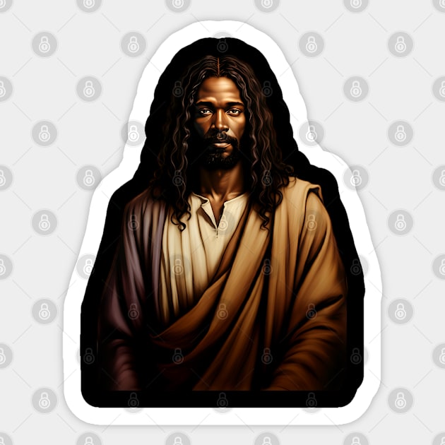 Jesus, Black Jesus Sticker by UrbanLifeApparel
